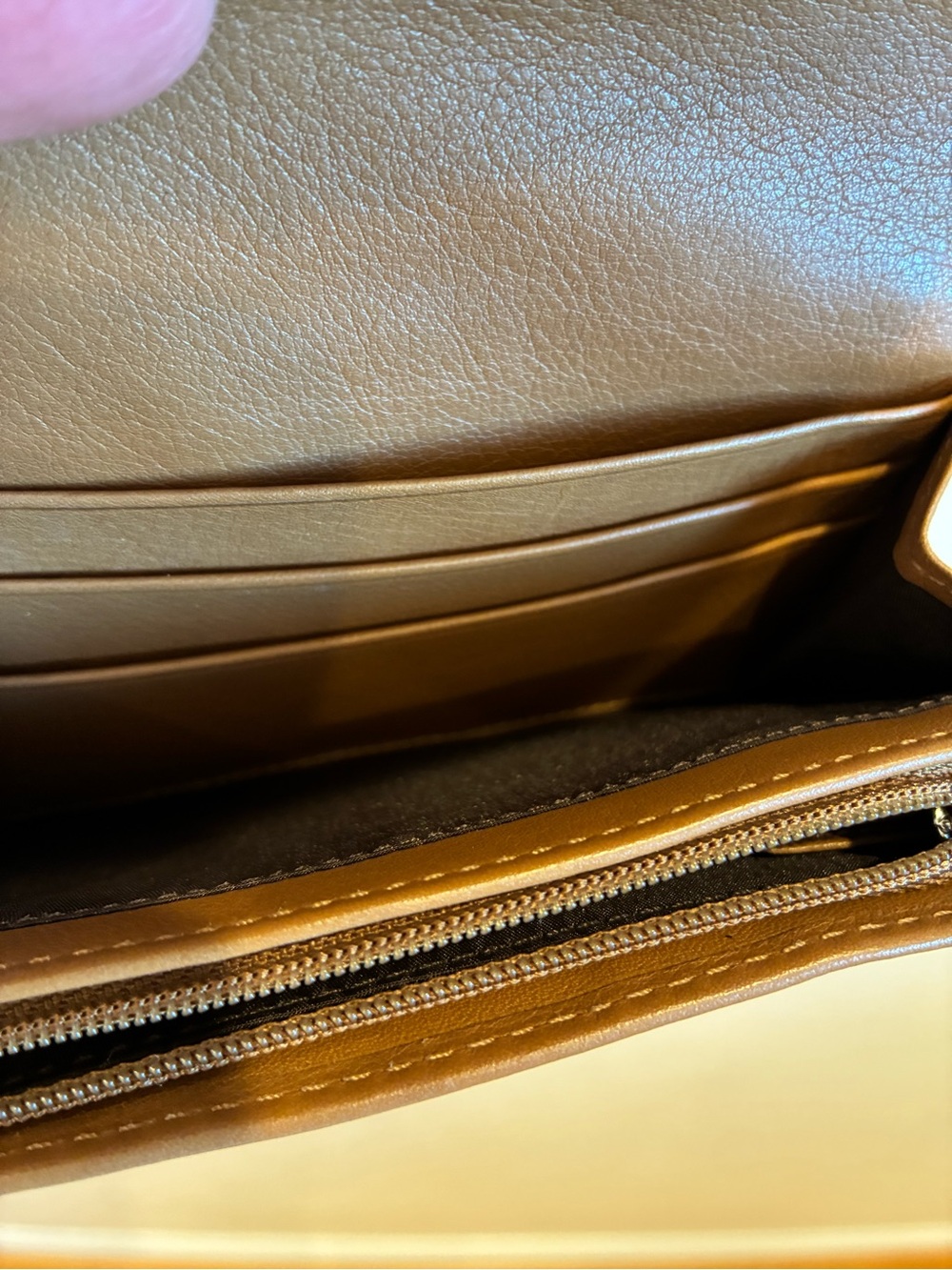 Coach Brown/Tan Leather Buckle Wallet Clutch Y2K Vintage Soho - Picture 9 of 12